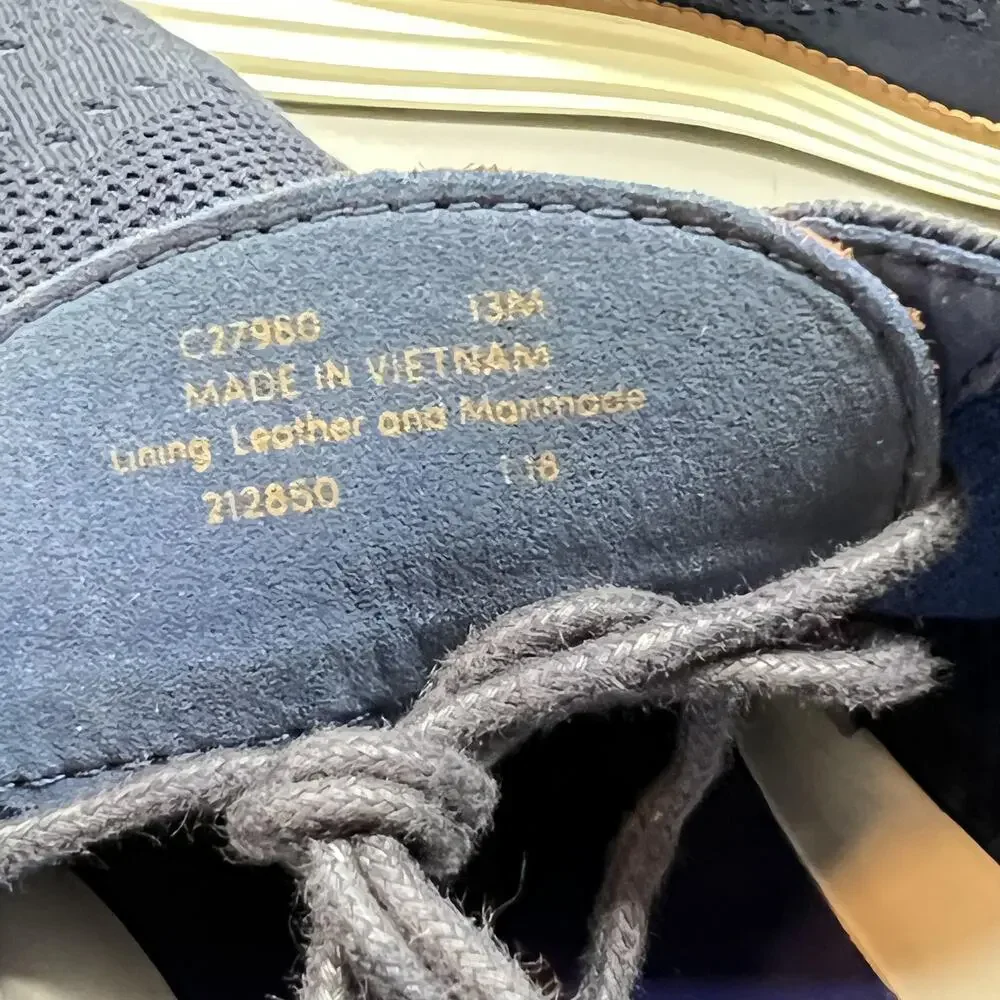 Cole Haan Shoes Men 13 Blue Knit Grand OS Wingtip Oxford Sneakers Comfort Casual